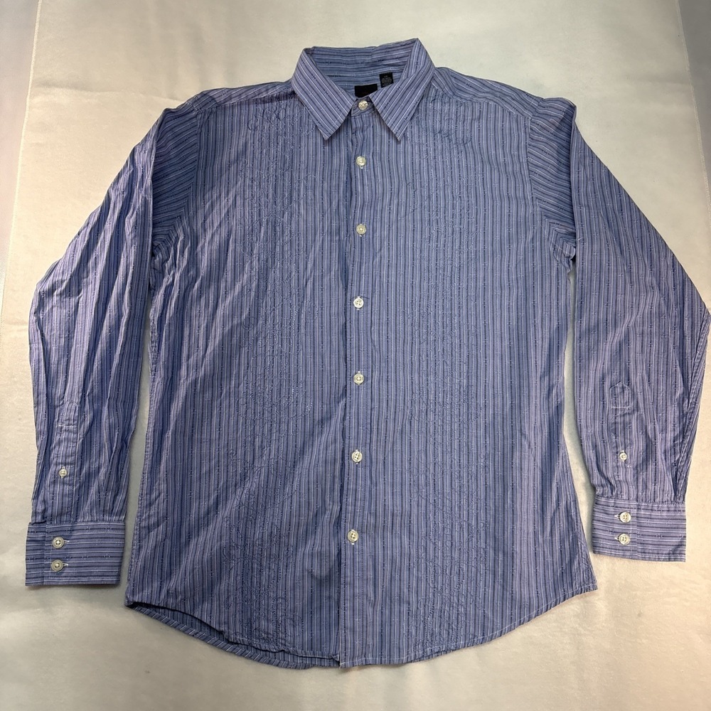 JF J. Ferrari Modern Fit Large‎ Blue Embroidered Shirt